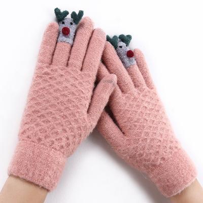 China Halloween Christmas Touch Screen Logo Glove Winter Jaquard Funny Glove Unisex Warmer Acrylic Knitted Magical Acrylic Gift for sale