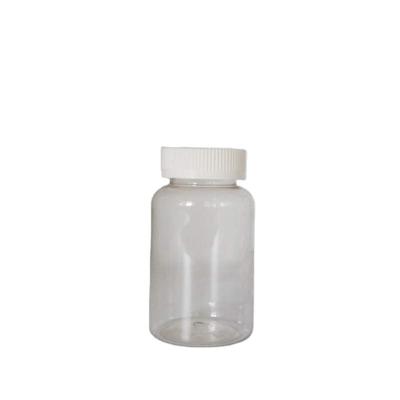 China food & Beverage Packaging Transparent 250cc PET Pill Packer Plastic Bottle With 45 Neck Finish With Customized Lid for sale