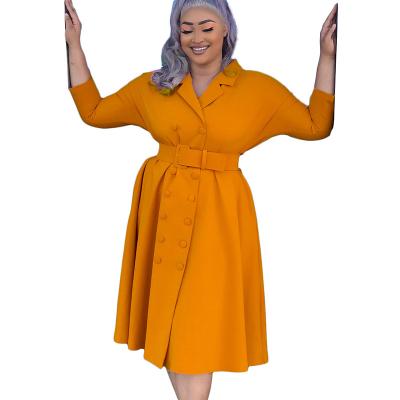 China Autumn Winter 2022 new anti-static women's long-sleeved cross-collar suit plus size dress for sale