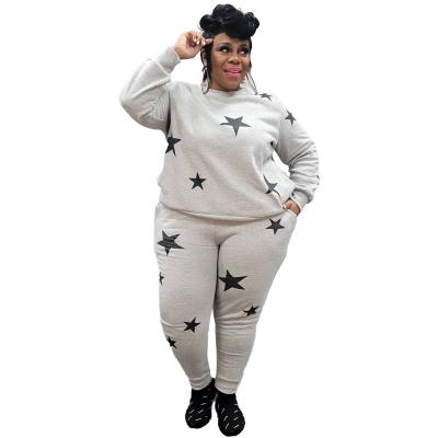 China New Hot Sale QUICK DRY Plus-size Women's Printing Long Sleeve And Pants Two Piece Set for sale