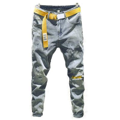 China Wholesale Stitched Cloth Jeans Mens Light Blue Jeans Personality Breathable Jeans for sale