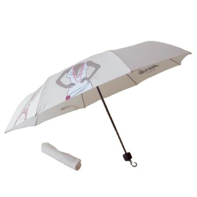 China Promotion Minimalist Custom Heat Transfer Printing Cheap Umbrella Three Fold Umbrella for sale