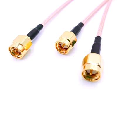 China Electronic Products 50ohm PURPLE Code D FAKRA SMA Male To SMA Extension RG174 Pigtail Cable Assembly for sale