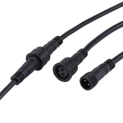 China Power Factory Customize Length Cable IP67or IP68 Waterproof 2pin Black/White Color IP67or IP68 10CM Connector for sale