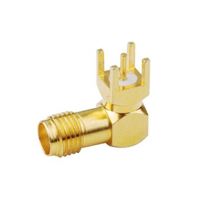 China Pass SMA-KE Jack RF SMA Female Coaxial PCB Mount RF Female Right Angle Connector for sale