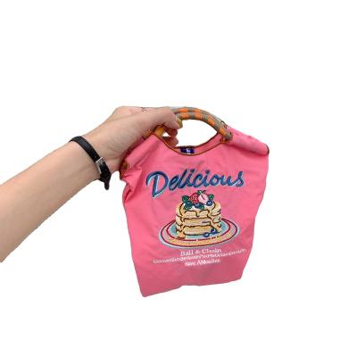 China Wholesale Reusable 210d 420d Polyester Handled Foldable Shopping Bag for sale