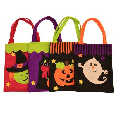 China Hand Held Sack New Arrival Halloween Decorations Pumpkin Skull Decal Candy Bag for sale