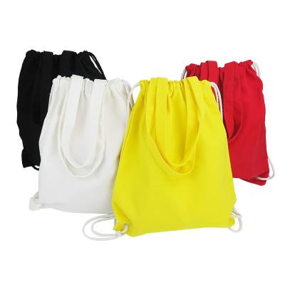 China STRING 2022 New Fashion Customized Logo With Handle Cotton Drawstring Bags for sale