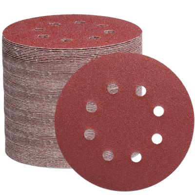 China High Performance 125mm Long Life Sanding Discs Pads 5 PO, Hook & Loop Sandpaper Sheet For Random Orbital Sander for sale