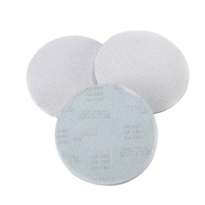 China Good Quality Round Hook And Loop Sand Surface Polishing White Coated Sandpaper Sanding Discs for sale