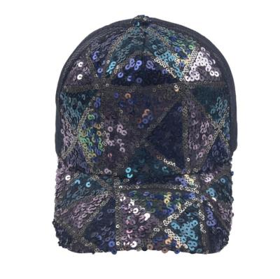 China New Sequin Baseball Cap Fashion Sunscreen Luxury Crossed Hot Ladies Baseball Cap Trendy Hat for sale