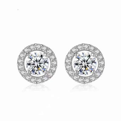 China CLASSIC gems fashion earring 925s luxury full moissanite diamonds setting earrings for girls for sale