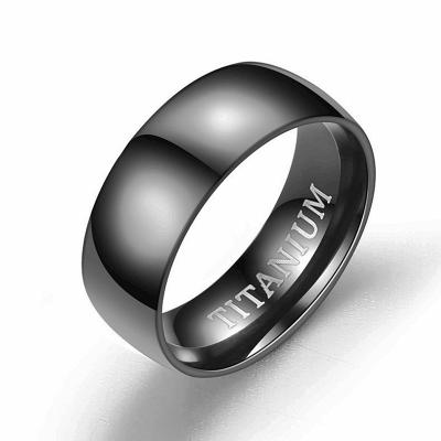 China High Quality Amazon Hot Sellers Stainless Steel Ring Engraved Titanium Black Rings for Men for sale