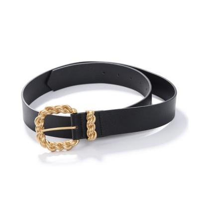 China Fashionable Belt Pin Buckle All-match Belt Retro PU Alloy Buckle Fashion Belt For Women for sale