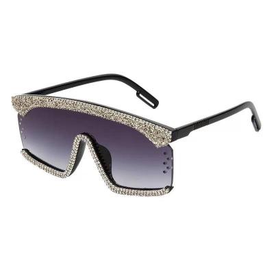 China Fashion sunglasses shape diamond half frame sunglasses crystal luxury bling diamond rimless sunglasses for sale