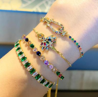 China CLASSIC Inlaid Colorful Zircon Bracelet Fashion Multicolor Crystal Bracelet for sale