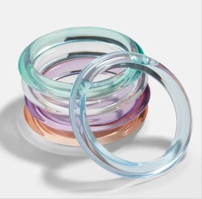 China New Fashion Candy Color CLASSIC Resin Bangle Transparent Acrylic Women's Bracelet for sale