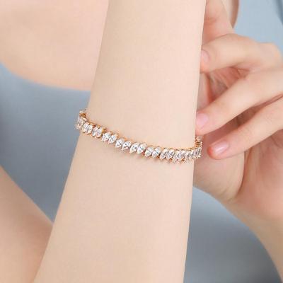 China FASHIONABLE Simple Gold Zircon Fashion Full Diamond Bangle Bracelet for sale