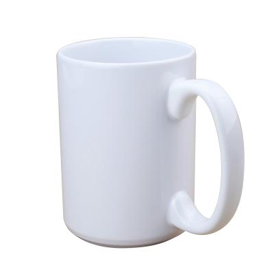 China Large Disposable White Ceramic Sublimation Coffee Mugs Best Quality 15oz Custom Sublimation Mugs With Handle for sale