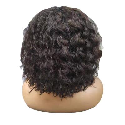 China 2021 Hot Selling Jerry Curl Double Curly Hair Double Ended Hair Bangs Bob Wig With Bangs Pulled Shorts for sale