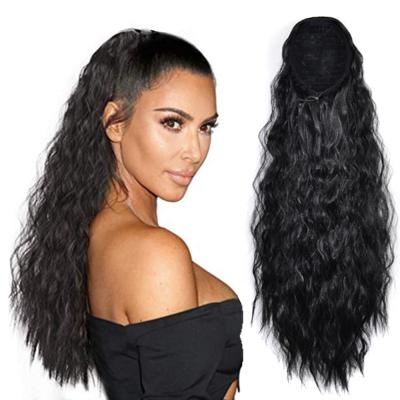 China Bq Water Wave Ponytail Hair 100% Real Water Wave Hair Extension Fluffy Ponytail Hair for sale