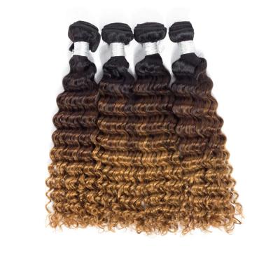 China Deep Wave 10A Virgin Hair Ombre Hair Bundles Weft Hair 27 Color 1B 4 Deep Wave Style for sale