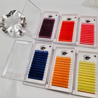 China Long Wick Extensions Fan Easy Color Natural Colored Individual Premade Lash Colored Eyelash Extensions Private Label Las Extension Supplies for sale