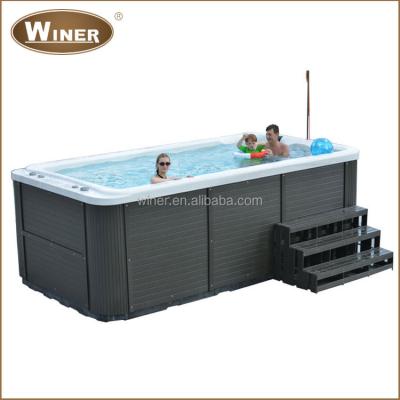 China Outdoor swim spa/pool 4400mm whirlpool massage balboa bath spa 4 freestanding acrylic seats tall for sale