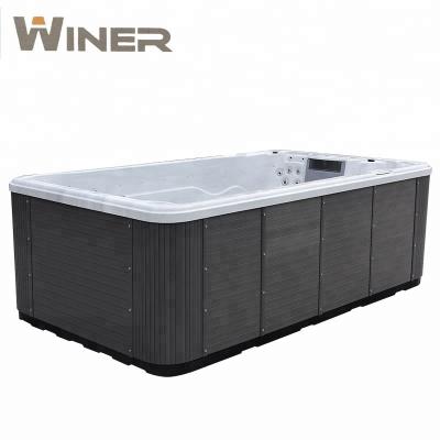 China Acrylic massage Winer WN4000 saltwater swimming pool spa 12HP river jet swimspa pool for sale