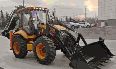 中国 China 2.5 ton Backhoe Loader 388H 4 Wheels Steering With 75KW engine 販売のため