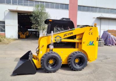 China 1100kg Skid Steer Loader JC100 Weichai 73kw with 84'' angle broom For Sale for sale