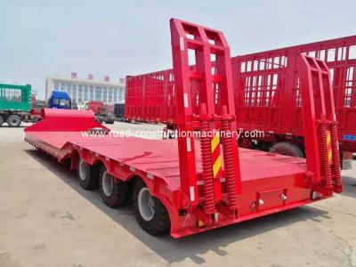 China Escada mecânica de 60 toneladas de aço de Q345 CCC 3 Axle Low Bed Trailer With à venda