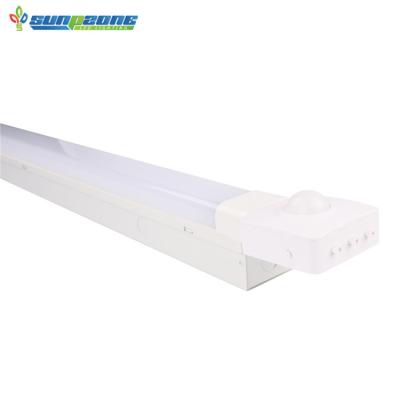 China Aluminum+PC Pendant Lamps 140lm/w Led Batten Fixture Linkable Linear Strip Light Warehouse Plant for sale