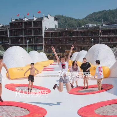 China Water Amusement Bridge HAILBS-03-006 Inflatable Trampoline Bridge for sale