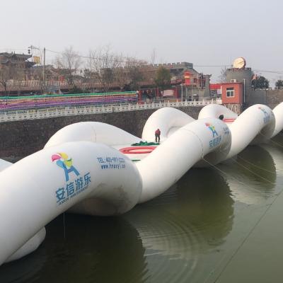 China Water Amusement Bridge HAILBS-03-009 Inflatable Trampoline Bridge for sale