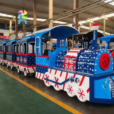 China Amusement park hot sale playground children's fiberglass+steel AX-TT16-05 electric train for sale for sale