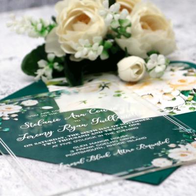 China Artificial flower wedding invitation logo factory price luxury card customized wedding invitation samples for sale