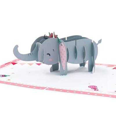 China 3D PINK ELEPHANT POP BIRTHDAY GREETING CARD GIRL GIFT from gifts etc. for sale