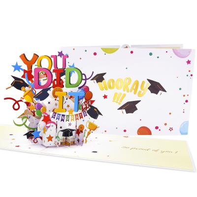 China PAPER Congratulations You Did It Graduation Party Invitation Graduation Gift Greeting Cards Study Room Decoration 3d Pop Up Card for sale