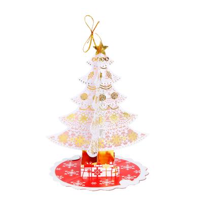 China Christmas 3d Pop Up Outdoor Christmas Tree Paper Ornament Christmas Decoration Supplies for sale