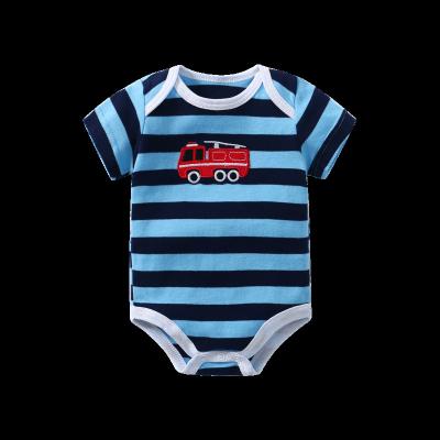 China Cozy Baby Clothes Summer Shorts Sleeve Cotton Custom Toddler Girls Rompers Baby Boy Knitted Baby Jumpsuit Baby Romper for sale