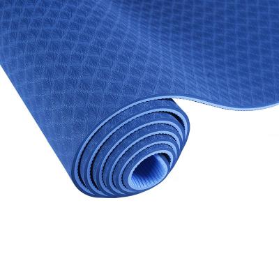 China Good printing & Eco-Friendly Kids Yoga Mat Tpe 6mm Tape Thick Blue Eco-Friendly Yoga Mat for sale