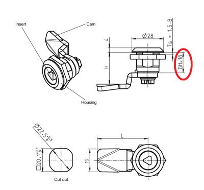 China Triangular stainless steel knob cabinet quarter turn cam lock AISI304/316 stainless steel (or customed) for sale