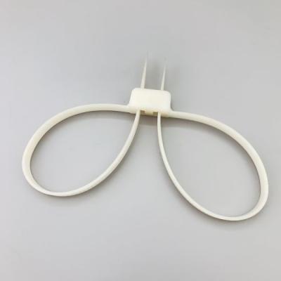 China New Cable Tie 12*700 White&Black High Strength Plastic Double Buckle Nylon Cable Tie Type for sale