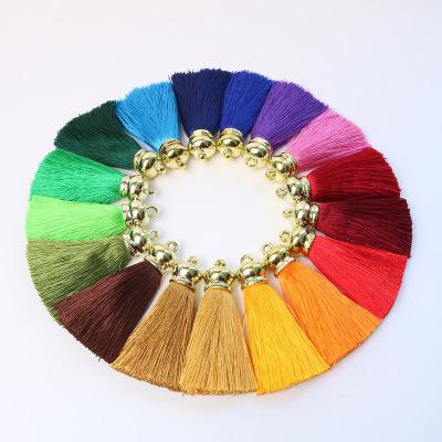 China 15x70mm Decorative Mix Color Satin Gold Silk Tassel Charm Diy Aromatherapy Plaster List Decoration Accessories Tassel Pendant for sale