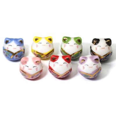 China DIY jewelry making lucky cat ceramic beads factory high quality jewelry beads wholesale ceramic beads from china for sale