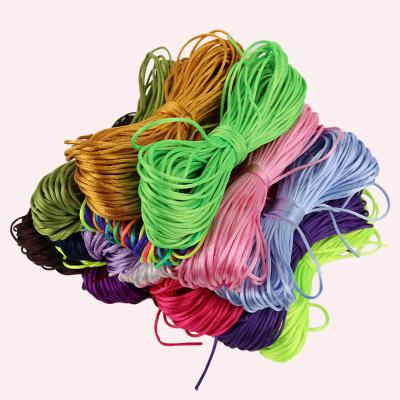 China 20Yard/Roll 1.5cm Ready Running Silk Rope For Jewelry Chinese Knot Rattail Stain Nylon String Beading Rope For Bracelet Ls005 for sale