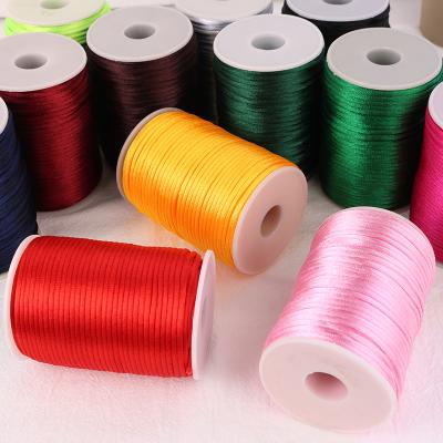 China Wholesale Polyester Fiber Round Material Korean Silk Nylon Knitting Thread 3.0mm DIY Ornaments Open Braided Rope Chinese Knot for sale