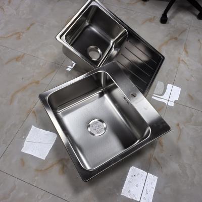 China Frosted Brushed Stainless Steel Sink Nano Gun Grey Stainless Steel Sink 304 Stainless Steel Sink  Installed Under  Stage for sale