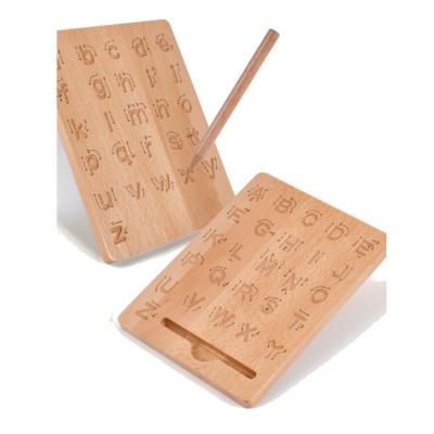 China Educational Toys Double Butterflies Learning Children's Montessori Educational Toys Alphabet Tracing Wooden Board for sale